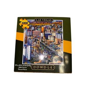Dowdle Folk Art Las Vegas 1000 Piece Jigsaw Puzzle Eric Dowdle Strip Landmarks